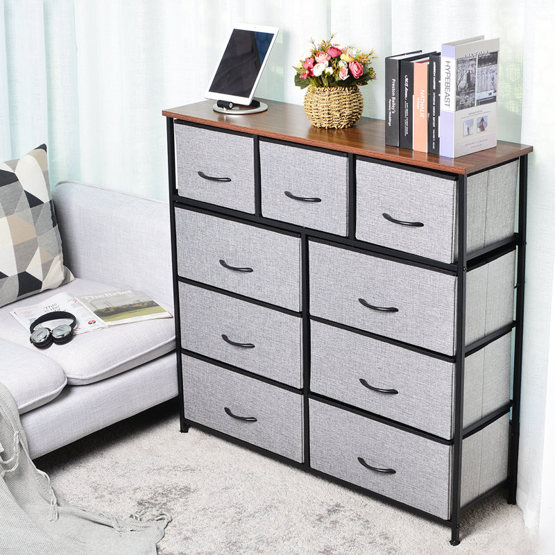Latitude Run® Barkett 4Tier Fabric 9 Drawer Dresser & Reviews Wayfair